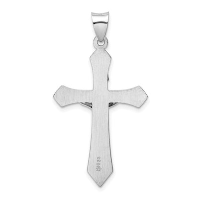 Sterling Silver Rhodium-plated Polished Inri Crucifix Pendant, 42.8 x 22mm