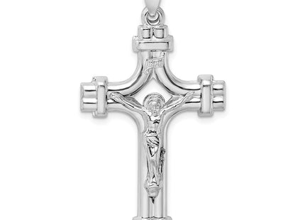 Sterling Silver Rhodium-plated Polished INRI Crucifix Pendant (Style QC9103)