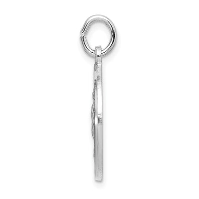 Sterling Silver Rhodium-plated Spanish Lady of Guadalupe Medal Pendant, 28 x 18.5mm