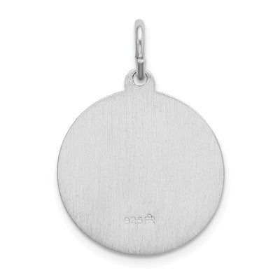 Sterling Silver Rhodium-plated Spanish St. Lucy Medal Pendant