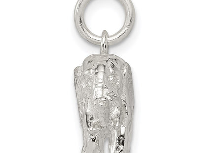 Sterling silver elephant charm, alternate view