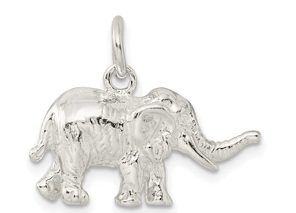 Sterling silver elephant charm, further view