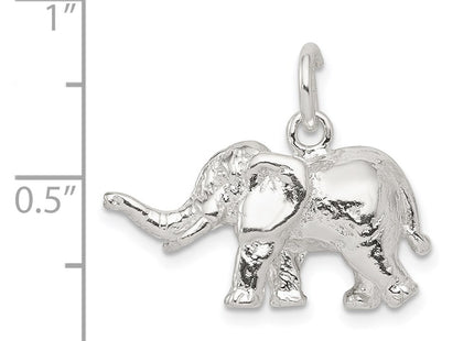 Sterling silver elephant charm, another view