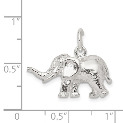 Sterling Silver Elephant Charm, 15 x 23mm