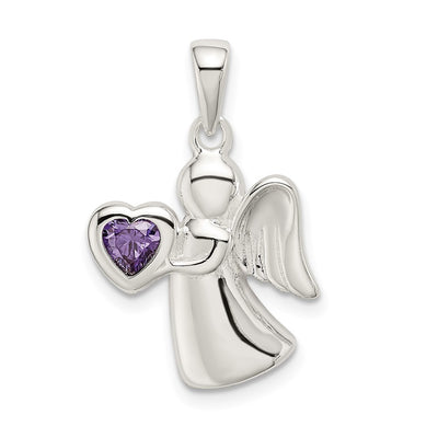 Sterling silver cubic zirconia heart pendant