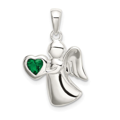 Sterling silver cubic zirconia heart pendant