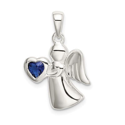 Sterling silver cubic zirconia heart pendant