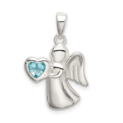 Sterling silver cubic zirconia heart pendant