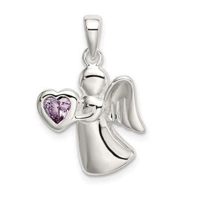 Sterling silver cubic zirconia heart pendant