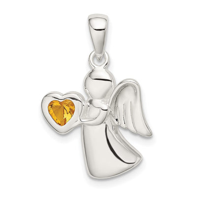 Sterling silver cubic zirconia heart pendant
