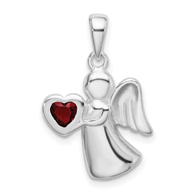 Sterling silver cubic zirconia heart pendant