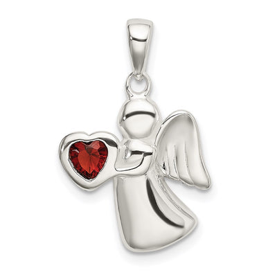 Sterling silver cubic zirconia heart pendant
