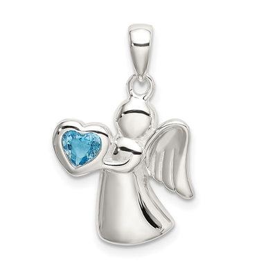 Sterling silver cubic zirconia heart pendant