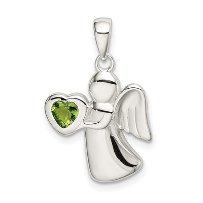Sterling silver cubic zirconia heart pendant