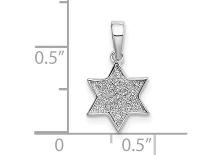 Sterling silver cubic zirconia star pendant, alternate view