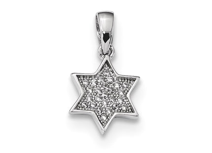 Sterling silver cubic zirconia star pendant