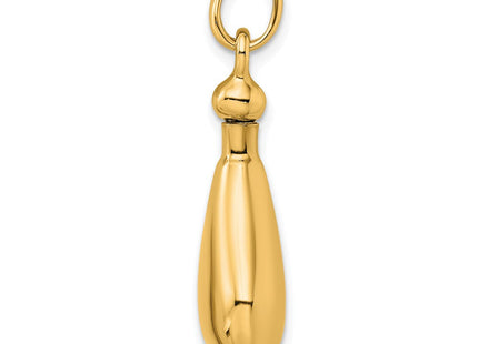 Sterling Silver Gold-Tone Polished Screw Top Ash Holder Pendant (Style QC9178GP)
