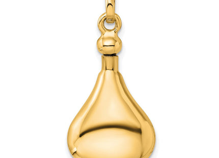 Sterling Silver Gold-Tone Polished Screw Top Ash Holder Pendant (Style QC9178GP)