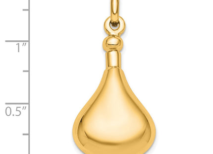 Sterling Silver Gold-Tone Polished Screw Top Ash Holder Pendant (Style QC9178GP)