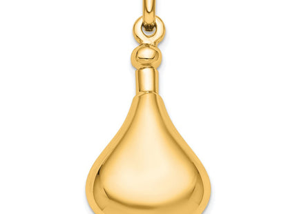 Sterling Silver Gold-Tone Polished Screw Top Ash Holder Pendant (Style QC9178GP)
