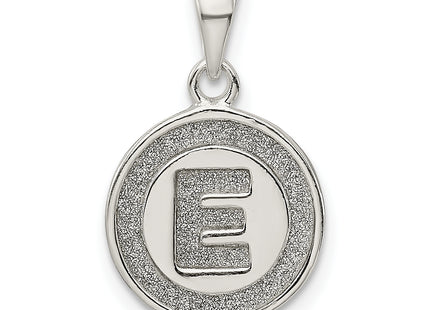 Sterling Silver Glitter Enamel Letter Initial Circle Pendant