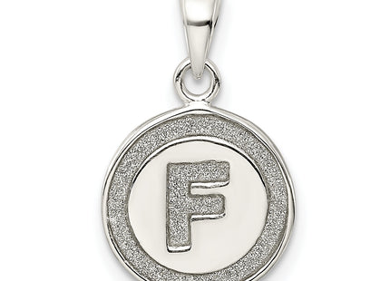 Sterling Silver Glitter Enamel Letter Initial Circle Pendant