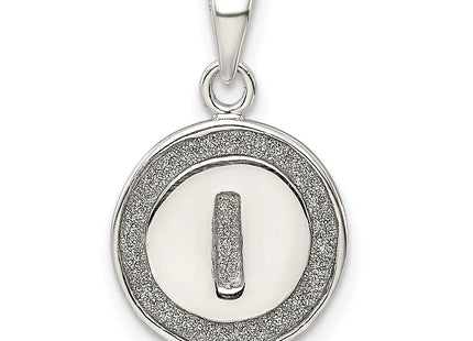 Sterling Silver Glitter Enamel Letter Initial Circle Pendant