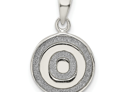 Sterling Silver Glitter Enamel Letter Initial Circle Pendant