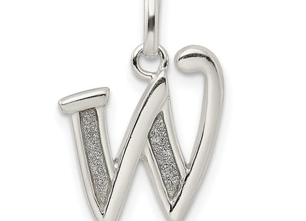 Sterling Silver Polished Glitter Enamel Letter Initial Charm