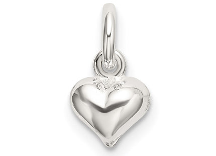 Sterling silver heart charm, another view