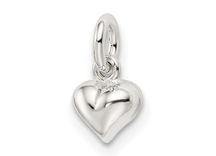 Sterling silver heart charm, further view