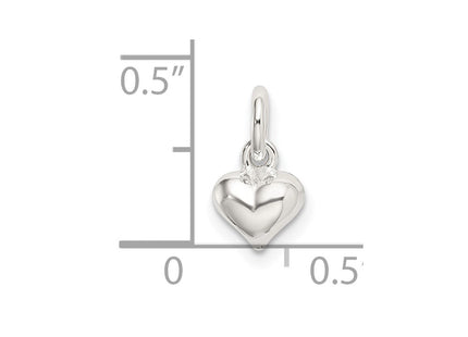 Sterling silver heart charm, additional view