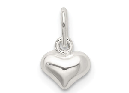 Sterling Silver Polished Puffed Heart Charm (Style QC9183)