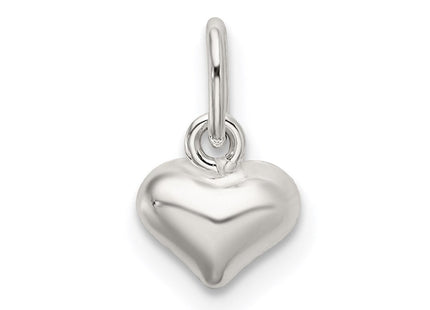 Sterling Silver Polished Puffed Heart Charm (Style QC9183)