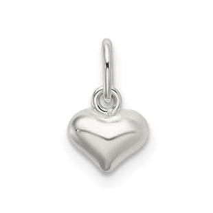 Sterling Silver Polished Puffed Heart Charm (Style QC9183)