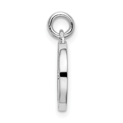 Sterling Silver Rhodium, Rose & Gold-tone Polished Hearts Pendant