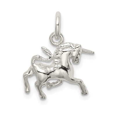 Sterling Silver Unicorn Charm, 19 x 16mm