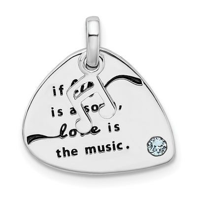 Sterling silver crystal plate pendant