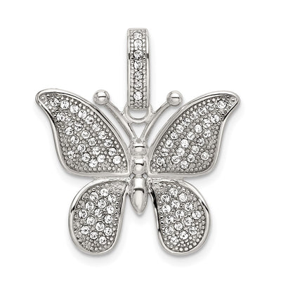 Sterling silver crystal butterfly pendant