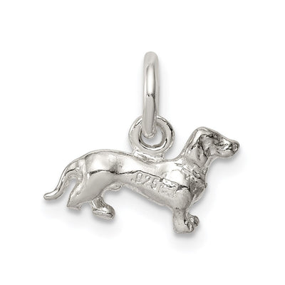 Sterling Silver Dog Charm, 8 x 13mm