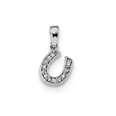 Sterling silver cubic zirconia horseshoe pendant