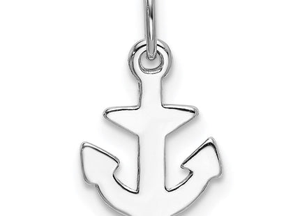 Sterling Silver Rhodium-plated Polished Anchor Charm (Style QC9256)