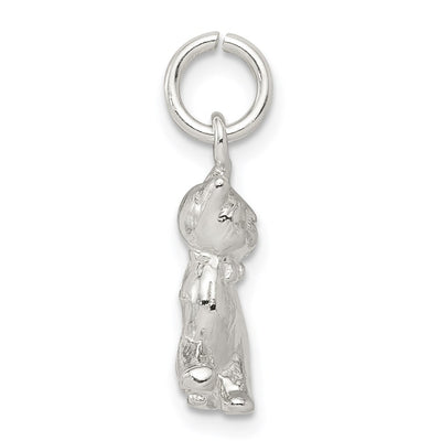 Sterling Silver Cat Charm, 16 x 21mm