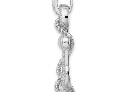 Sterling silver cubic zirconia anchor pendant, alternate view