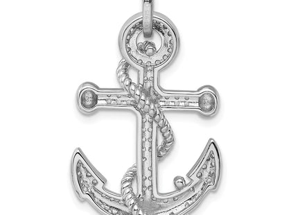 Sterling silver cubic zirconia anchor pendant, another view