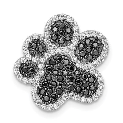 Sterling silver cubic zirconia paw pendant
