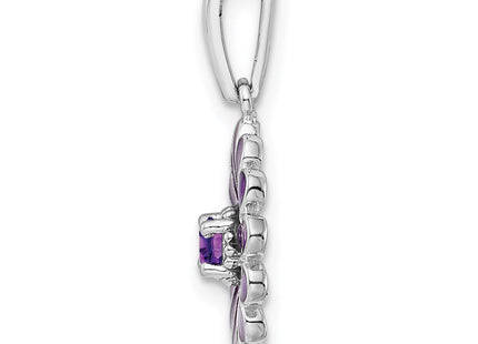 Sterling silver amethyst pendant, alternate view
