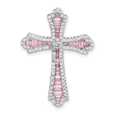 Sterling silver cubic zirconia cross pendant