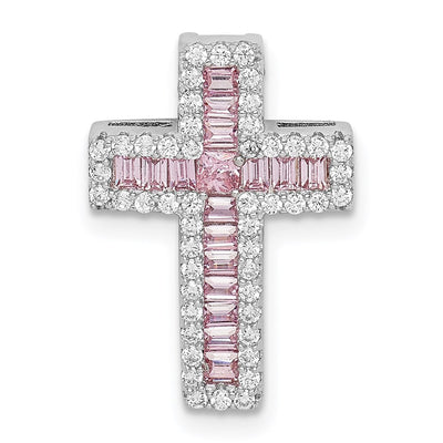 Sterling silver cubic zirconia cross chain