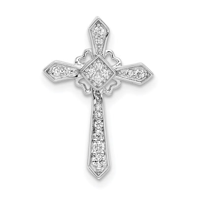 Sterling silver cubic zirconia cross chain